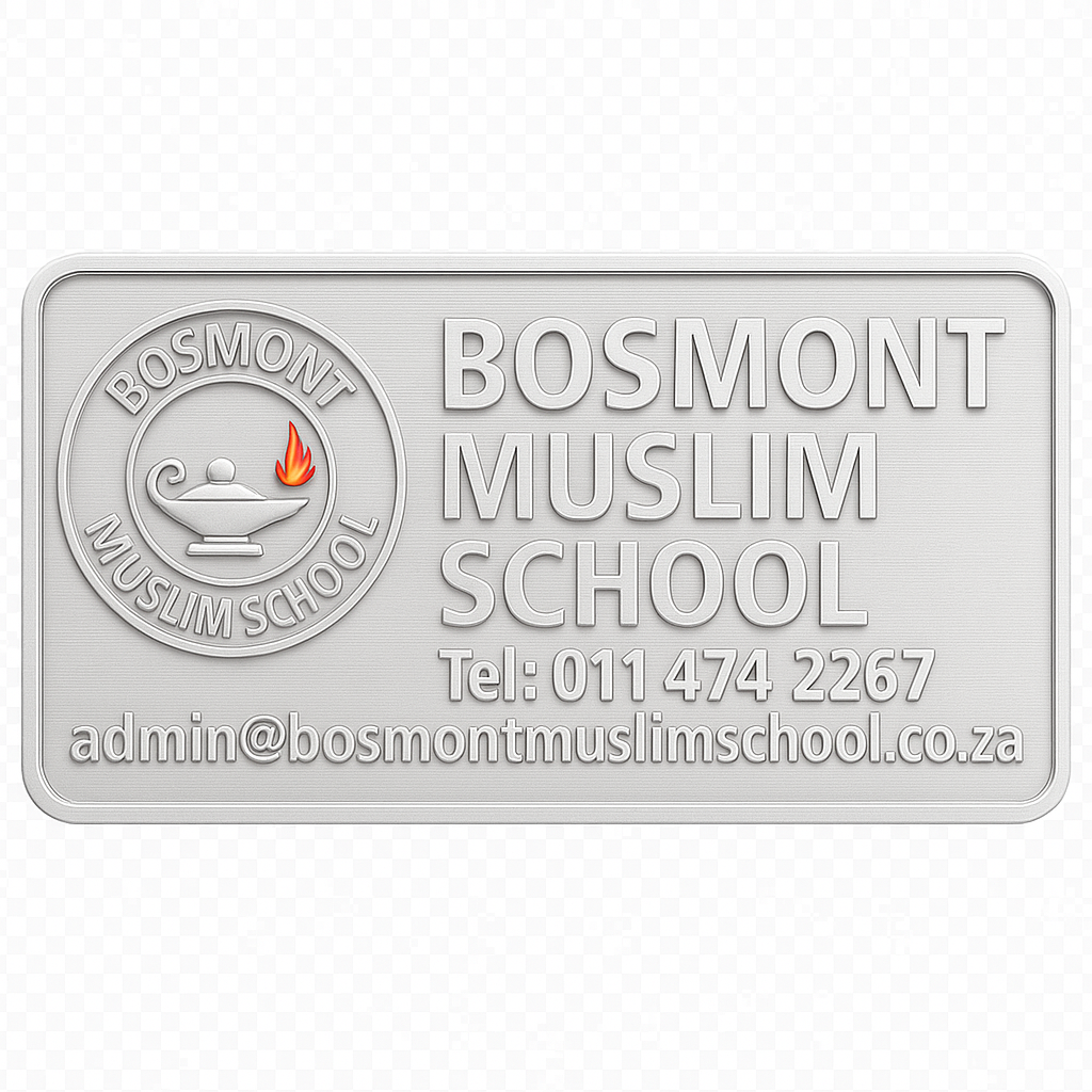 School Contact Plaque - Silver